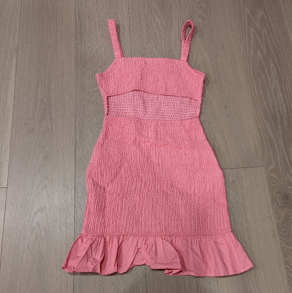 Pink Ruffled Smocked Mini Dress - Picture 5 of 7